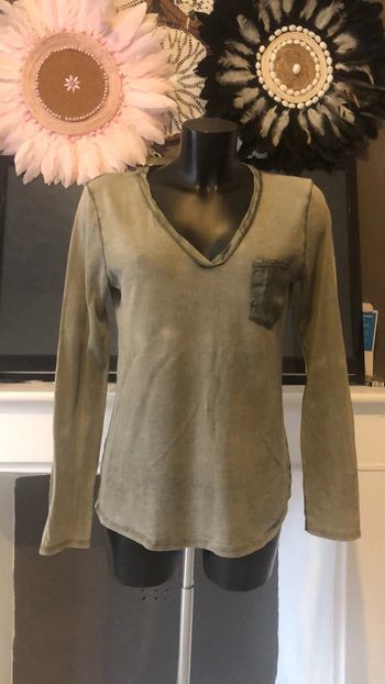 T shirt kaki délavé