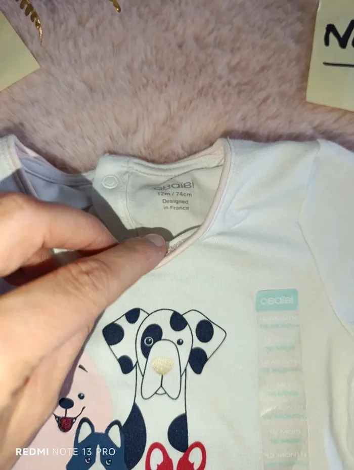 T shirt obaibi 12m chiens - photo numéro 3