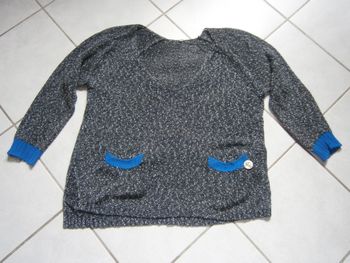 Pull fin ML moucheté noir et blanc COP COPINE Taille L