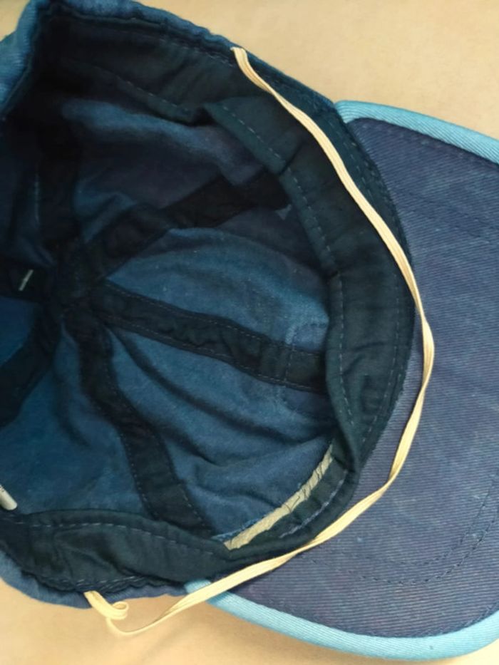 Casquette bébé en jean bleu avec éléphant – Taille 45 cm - photo numéro 3