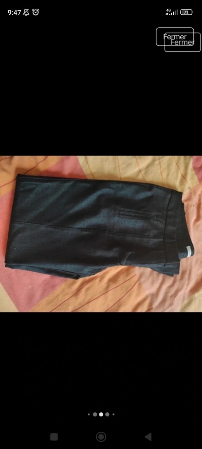 Pantalon Neuf noir Camaïeu avec reflets brillants femme 38 - photo numéro 8