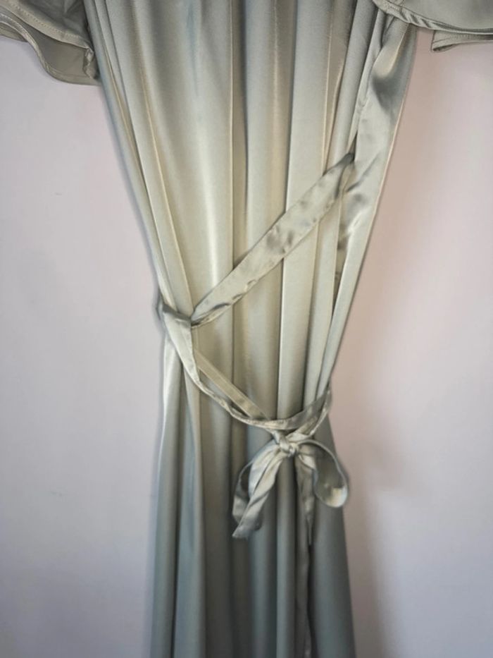 👗 Robe portefeuille d'été effet satin- Shein-neuf sans etiquette- taille L _ couleure verte - photo numéro 7