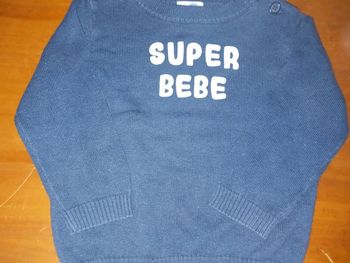 Pull fin bleu marine 12 mois mots d enfants