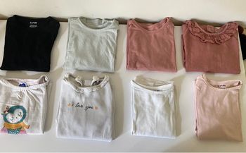 Lot 8 t-shirt manches longues fille 18 mois