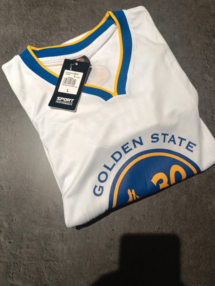 Tenue NBA golden state warriors Stephen Curry blanc. T.L - photo numéro 4