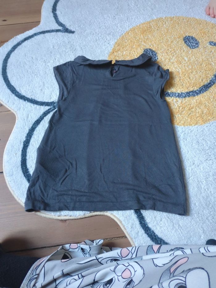 T-shirt gris avec perles 6 ans Okaïdi col claudine - photo numéro 3