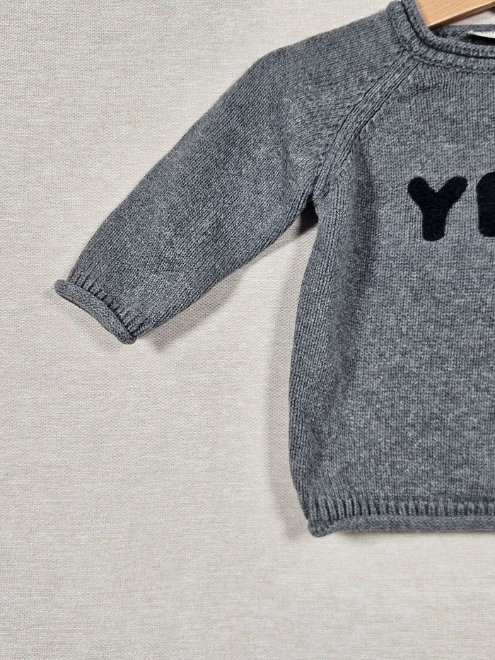Pull en maille Gris Tape à l'œil 9 mois 71 cm - photo numéro 2