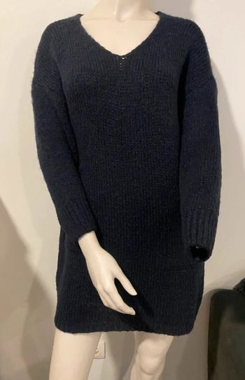 Jolie robe marine en maille avec poches Andromede taille unique