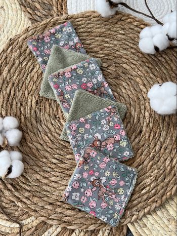 Lingettes lavables lot de 7 en éponge bambou 