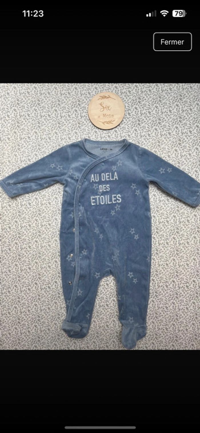 Pyjama velours 6 mois Gémo - photo numéro 4