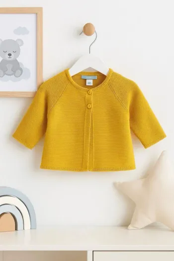 Gilet bébé moutarde Obaïbi – 6 mois Neuf avec étiquette