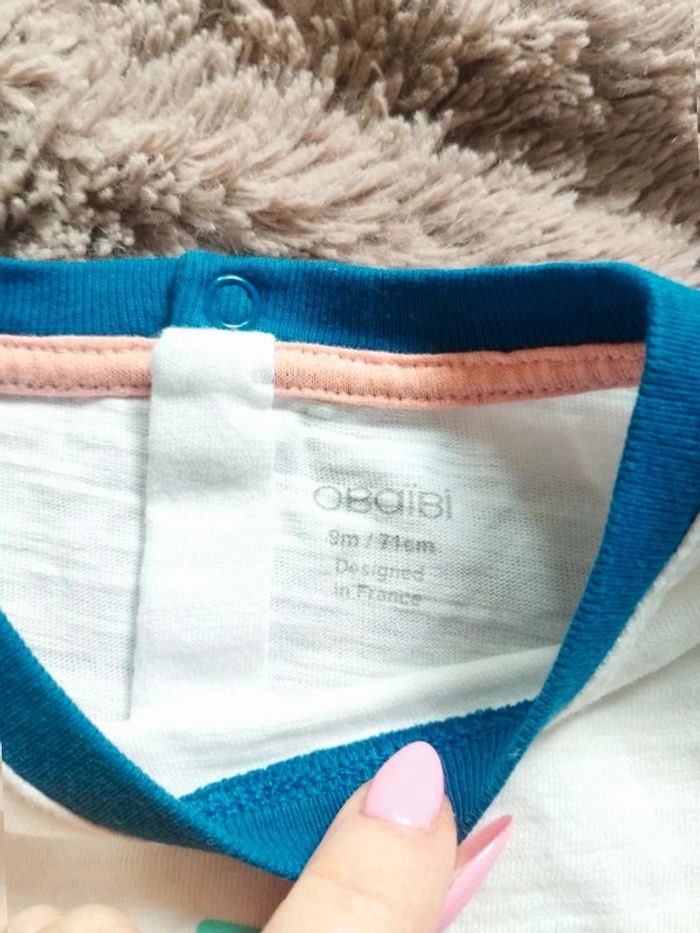 Tee-shirt blanc poisson 🐟 9 mois - photo numéro 3