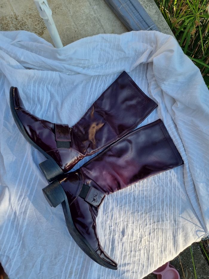 Bottes hautes rouge bordeaux