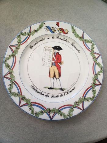 Assiette bicentenaire de la révolution française