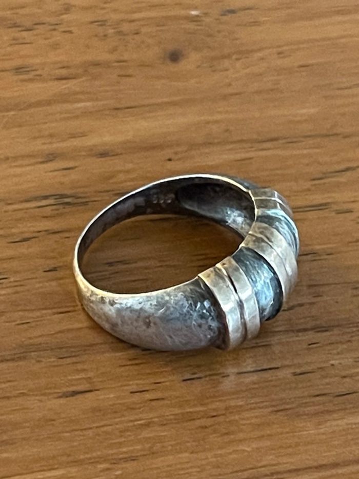 Bague Art Deco vintage or 585 et argent 925 TDD 60 - photo numéro 6