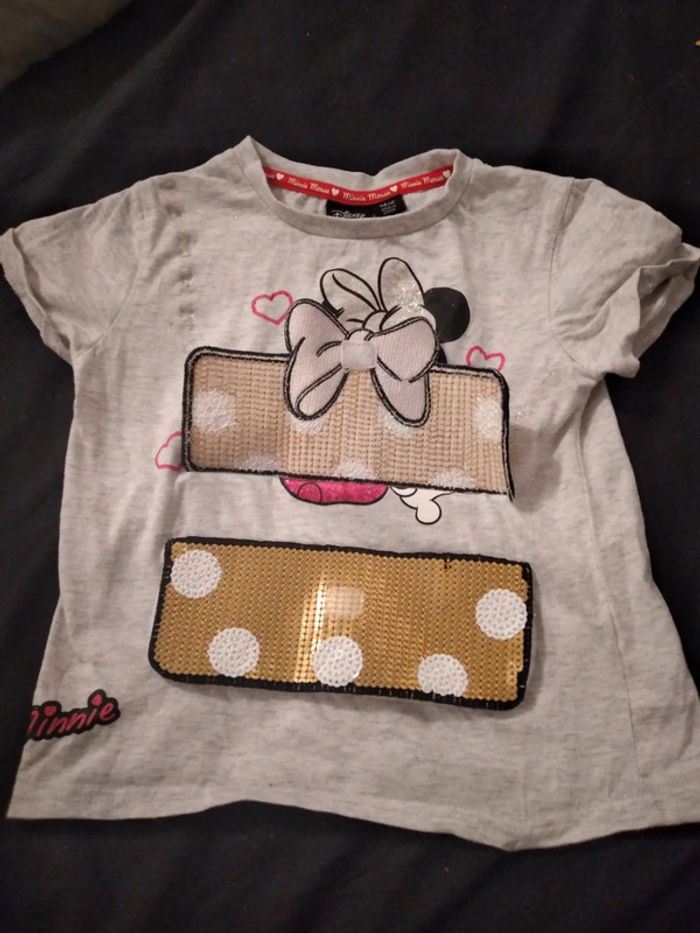 T shirt avec faux sac à main qui s ouvre gris disney minnie mouse - photo numéro 2