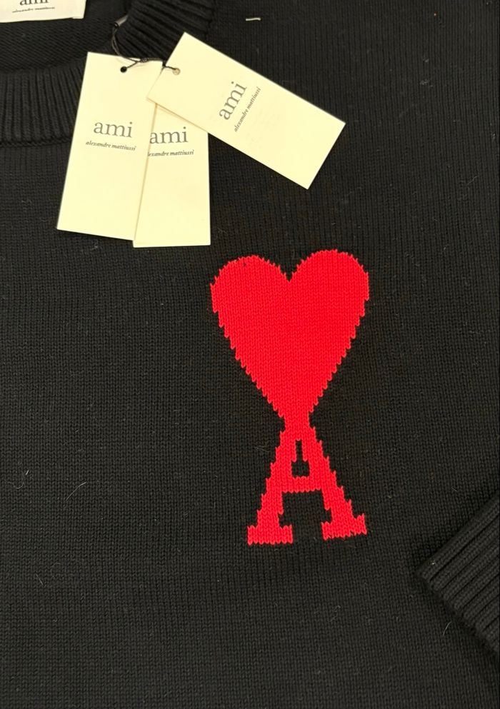 Pull AMI Paris Noir Taille M - photo numéro 3