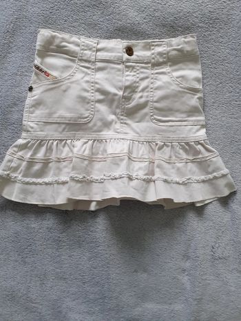Jupe fille en jean blanche 8 ans