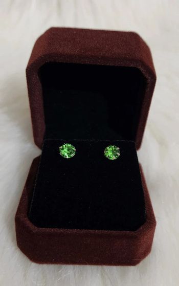 💎Boucles d'oreilles Zirconium vert clair 💎