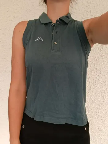 Polo sans manches Kappa vintage gros bleu taille S
