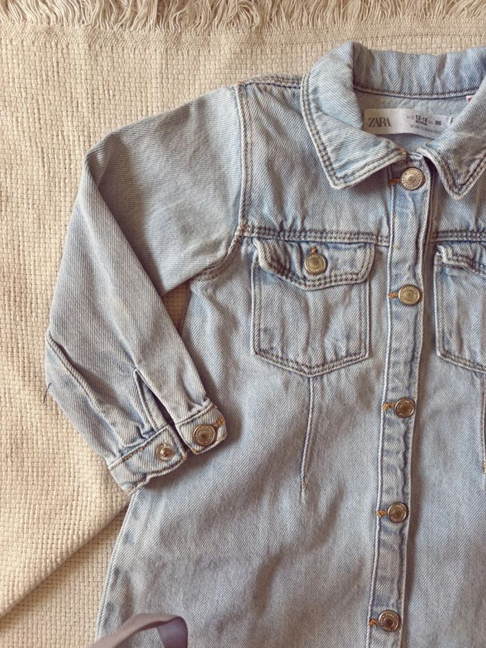 Magnifique robe en jean manches longues Zara 86 - photo numéro 3
