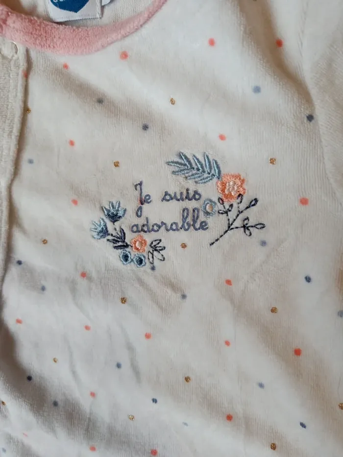 Pyjama velours Mots d'enfants 6 mois - photo numéro 3