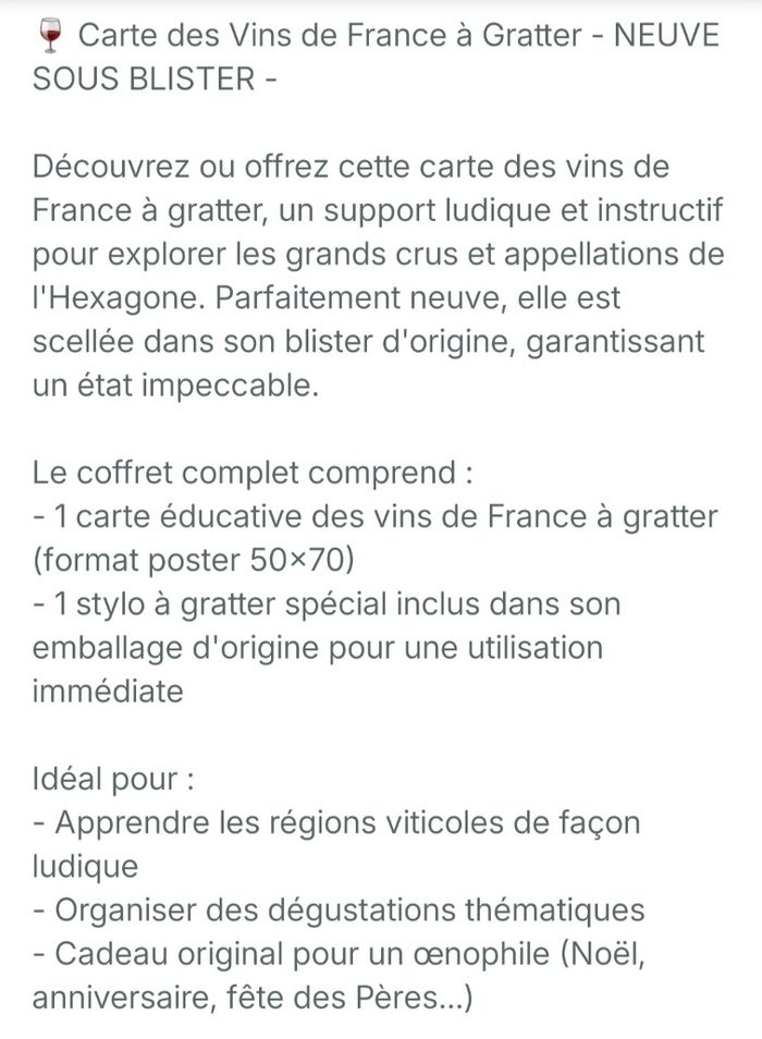 Carte des vins a gratter neuve - photo numéro 6