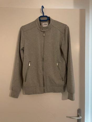 Veste Sweat gilet cardigan à manches longues gris Zara taille S