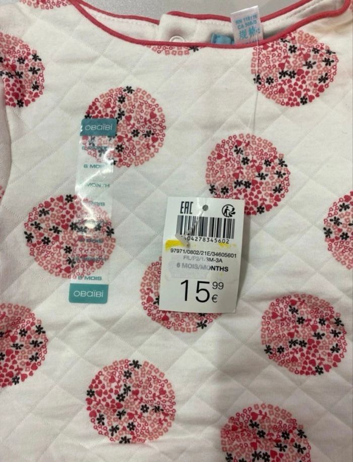 Pull bébé fille - neuf - Obaïbi - Taille 6 mois - photo numéro 3