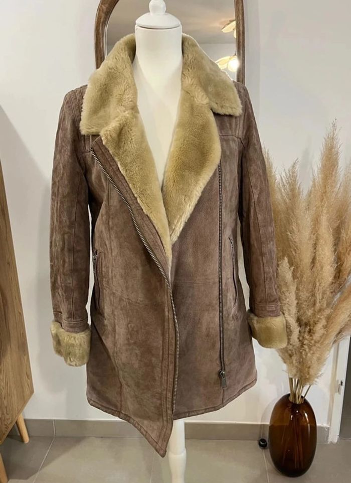 Blouson en cuir et fausse fourrure Oakwood