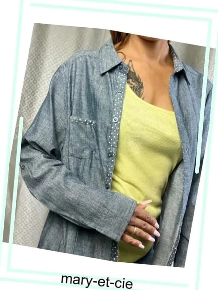 Chemise manches longues possible 3/4 . Taille 46. 100 % coton, blancheporte - photo numéro 6
