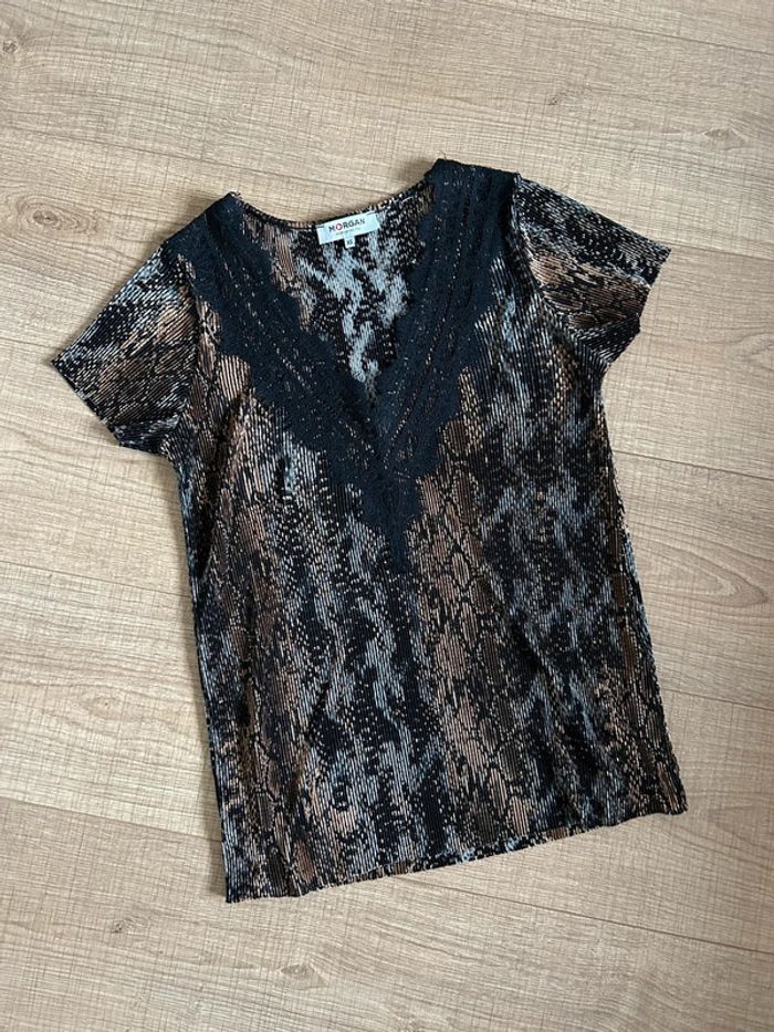 Blouse imprimée à manches courtes Morgan taille XS jamais portée - photo numéro 11