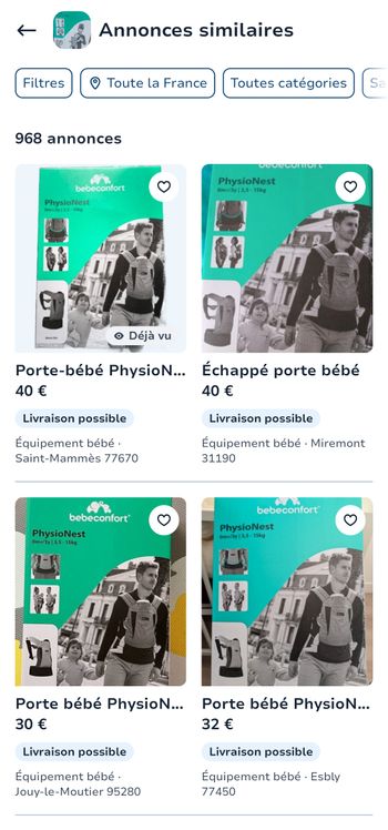 Porte bébé bebeconfort neuf jamais utilisé