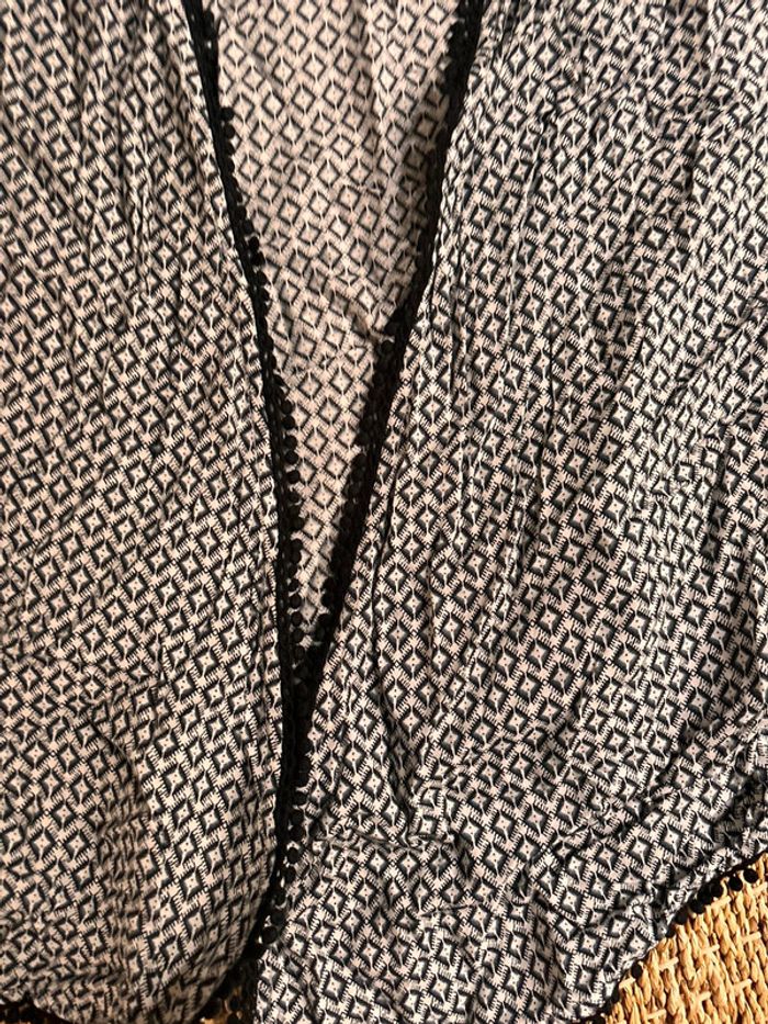 Gilet bohème noir blanc - photo numéro 2