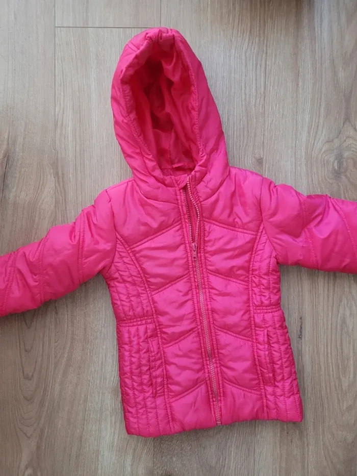 Parka à capuche Vynil Fraise 4 ans