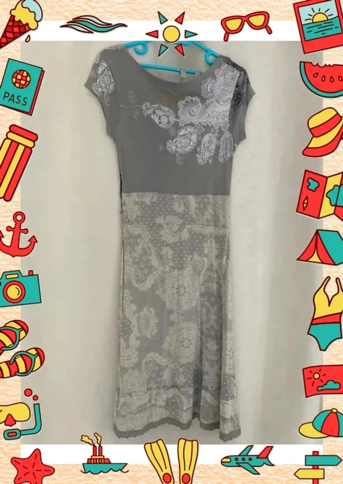 Robe grise Desigual manches courtes - photo numéro 2