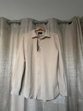 Chemise Uniplay homme – beige côtelée – Taille M – Neuve