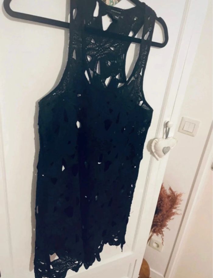 Joli haut femme en broderie dentelle noir chic taille M/L