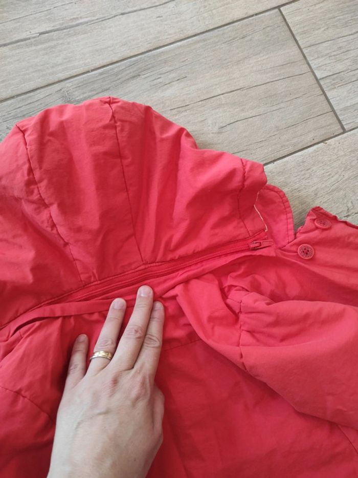 Veste rouge chaude à capuche 18 mois fille - photo numéro 6