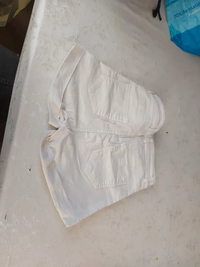 Short en jean blanc - photo numéro 5