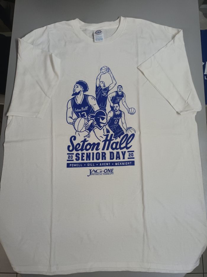 Tee-shirt vintage basket-ball Selton hall senior day taille XL - photo numéro 2