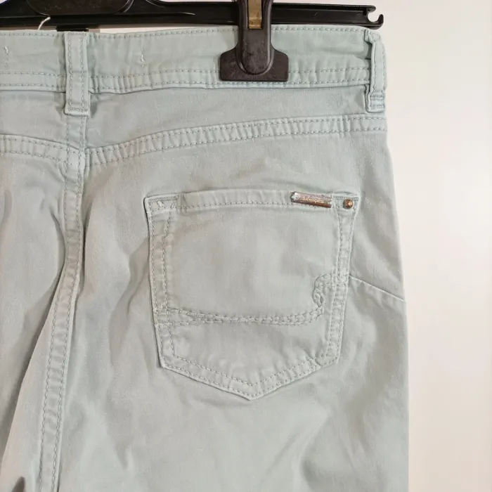 Pantalon slim vert d’eau Sud Express taille 38 coton stretch coupe près du corps A1338 - photo numéro 10