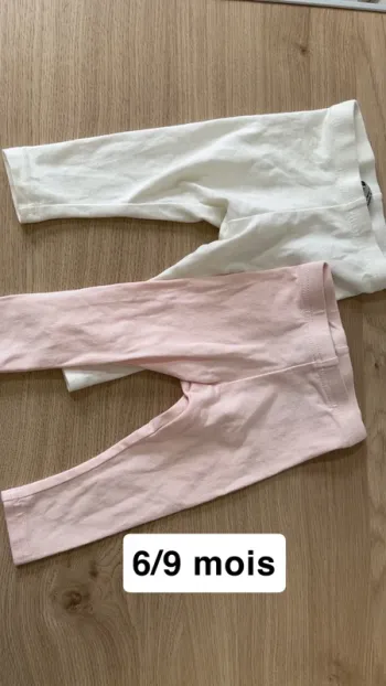 2 leggings 6/9 mois