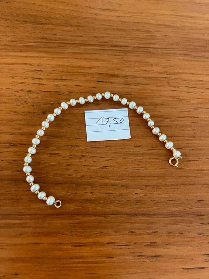 Bracelet boules marseillaises en or 750 poinçonné et perles - photo numéro 3