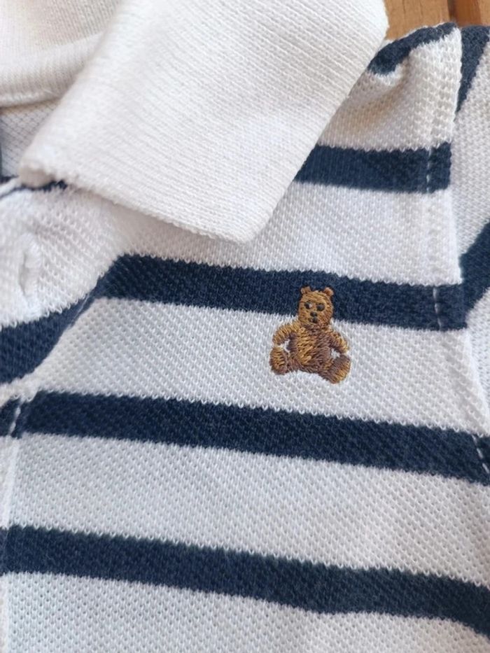 Polo bodie rayé baby gap 3-6mois - photo numéro 3