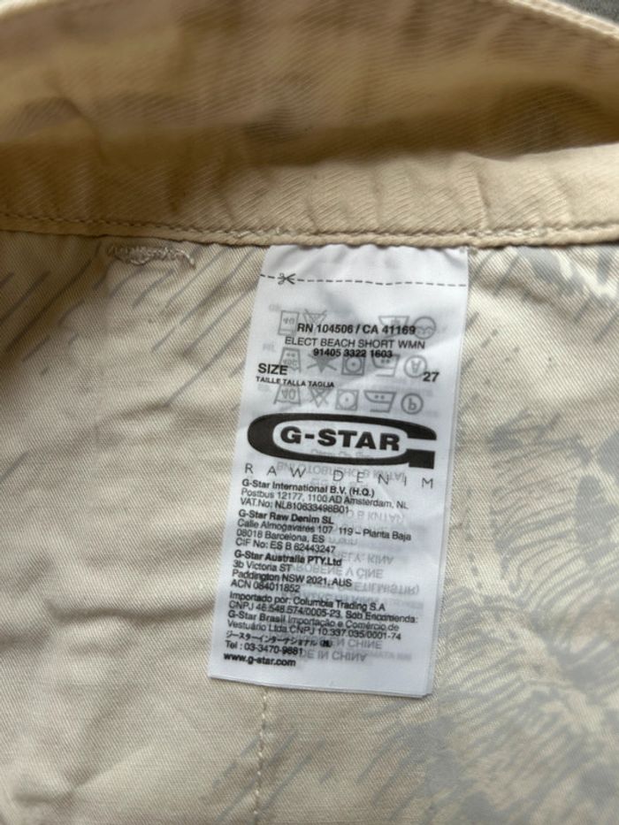Short tissu léger couleur crème femme taille 37 G-star - photo numéro 11