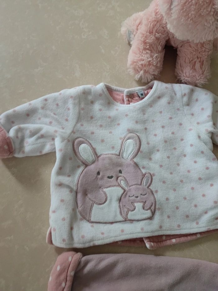 Adorable ensemble chaud  molletonné 🐰 1 mois - photo numéro 2