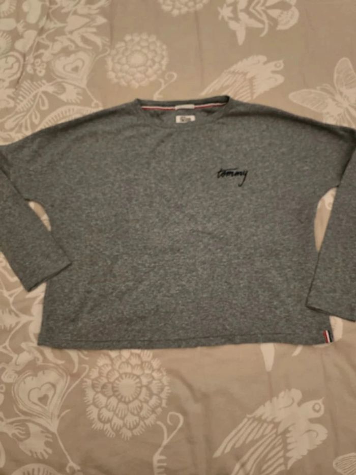 🌟 Pull large col V gris Tommy hilfiger homme - Taille  S 🌟 - photo numéro 2