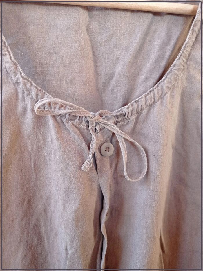 Combi short en lin couleur taupe Le Temps des Cerises taille 36 bon état - photo numéro 6