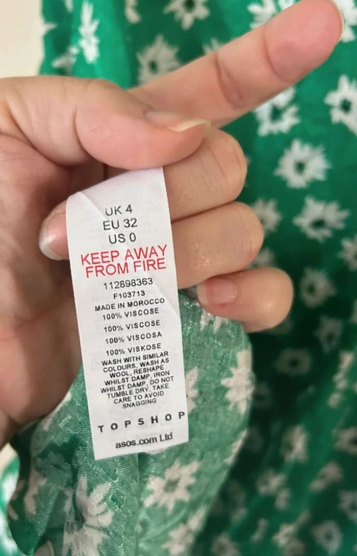 Robe fleurie, verte et blanche, Topshop - photo numéro 11
